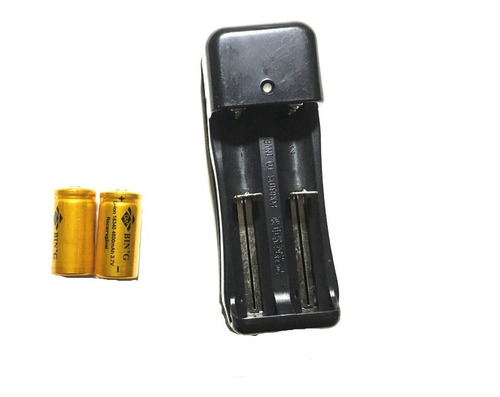 Kit Carregado + 2 Baterias 16340 4800mah 3.7v Recarregável