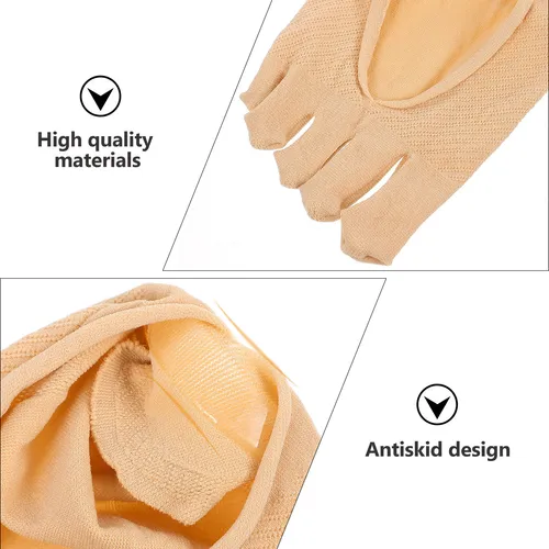 5 Pares De Calcetines Delgados Para Mujer Con Punta De Boca