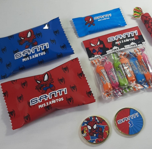 Candy Bar X15 Niños 75 Golosinas Personalizadas Hombre Araña