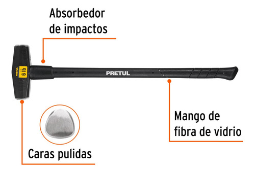 Marro Tipo Nevada 36' X 6 Lb Mango Madera Pretul 22203
