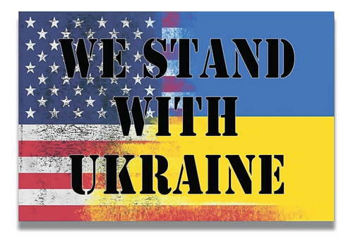 We Stand With Ucrania Ucrania Ucraniana Americana - Adhesivo