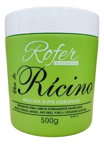 Mascara Para Crescimento Capilar Oleo De Ricino Rofer 500g