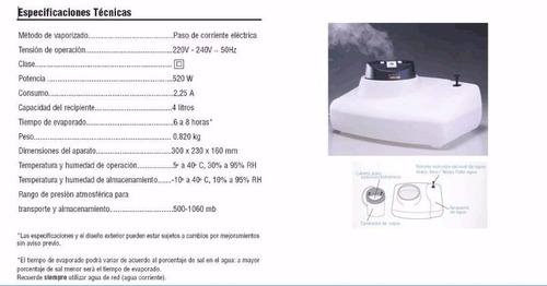 Vaporizador Humidificador Ambiente San Up 3077 + Termometro