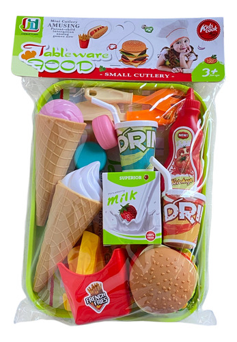 Set De Comida Rápida Hamburguesa Papas Helado Bebidas Etc Varios