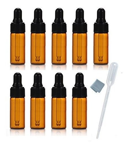 Simplee 10pcs 5ml 16oz Ambar Mini Glass Bottle Ambar Sample 