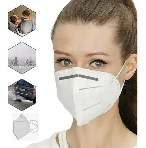 Imagem 1 de 5 de Máscara Kn95 Descartável 5 Camada Com Clip Nasal 5 Uni