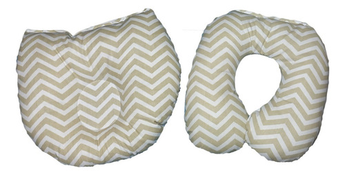 Kit Travesseiro Bebê Plagiocefalia Rn + Apoio Chevron Bege