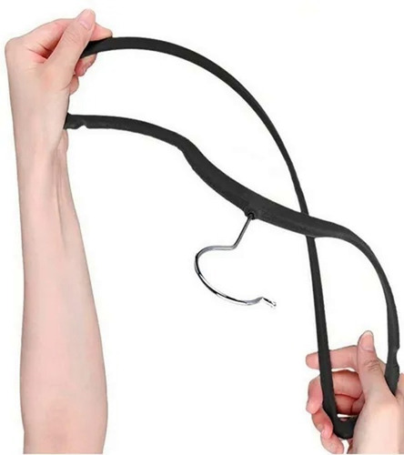 Imagem 5 de 6 de Kit 100 Cabides De Veludo Slim Antideslizante Para Roupas