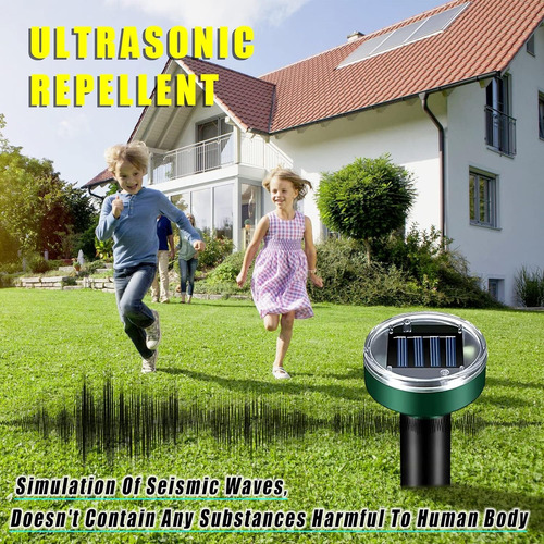 4 Pcs Ahuyentador Topos Solar,repelente Ultrasónico Ratones