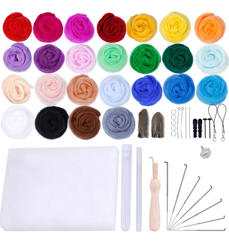 Kit De Fieltro Agujas 25 Colores Inicio Arte Manualidades