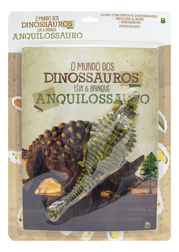 Livro Infantil Com Brinquedo Mundo Dos Dinossauro Anquilossauro