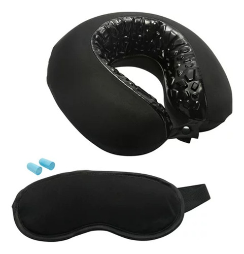 Almohada Viaje Cuello Cervical Con Antifaz+gel+tapa Oídos