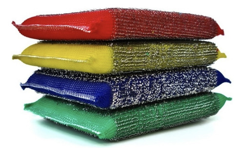 Esponjas Metálicas Pack 4 Unidades Colores Multiuso