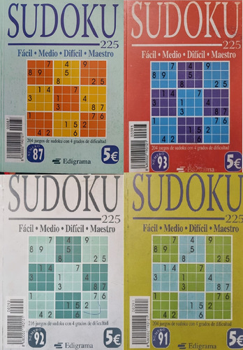 Sudoku Pack 4 Diferentes Libros  - Globalchile