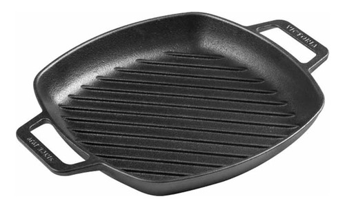 Plancha Hierro Curado Doble Asa Grill 25x25cm Victoria