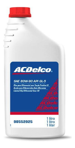 Óleo Dif Tração Pos Ls Sae 80w90 Api Gl5 Acdelco 98552925