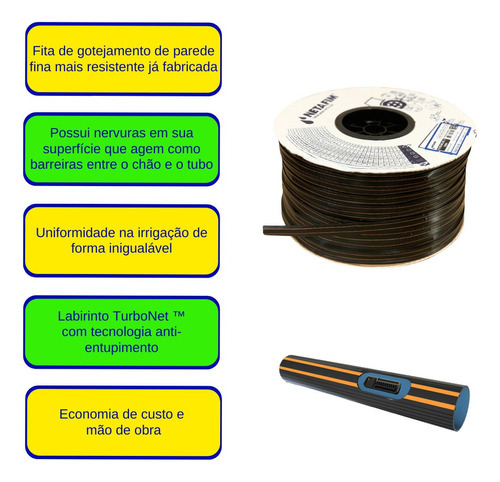 Cinta de goteo Netafim Streamline 16060, 6 mil y 20 cm, B 2600M