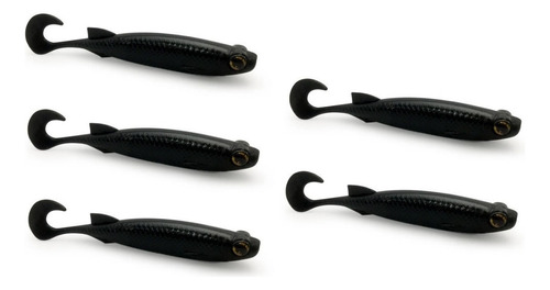 Isca Artificial Soft Monster 3x E-shad 12cm42 Com 5 Unidades Cor Black