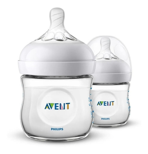 Set 2 Mamaderas Biberon Philips Avent 125 Ml Natural