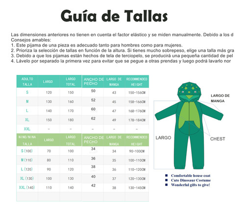 Pijamas Dinosaurio Pijama Completa Mameluco Disfraz Niño