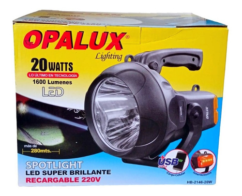Linterna Recargable Potente 20w 280 Mts Opalux Hb-2146