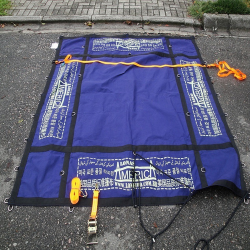Imagem 2 de 9 de Lona Azul Premium 10x5 M Encerado Argolas Ripstop Caminhão