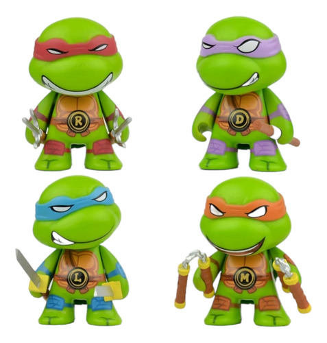 Set De Figuras De Tortugas Ninjas/ 4 Unidades7 Cm 