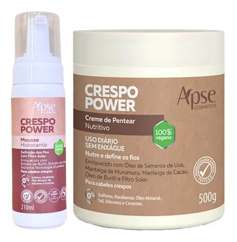 Kit Apse Crespo Power Mousse E Creme De Pentear