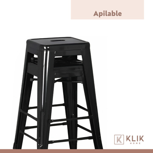 Pack De 4 Pisos Taburetes Tolix Altos - Negro