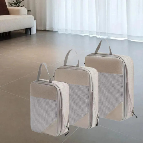 Kl Conjunto De Bolsas De Almacenamiento Comprimido For Beige