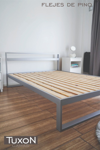 Imagen 10 de 10 de Cama Minimalista Tuxon 160x200 Base En Una Pieza