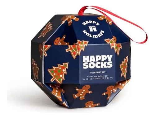 Calcetines Originales Happy Socks Galleta Gengibre Unisex Azul Galletas De Gengibre 26 Cm - 30 Cm Del Pie