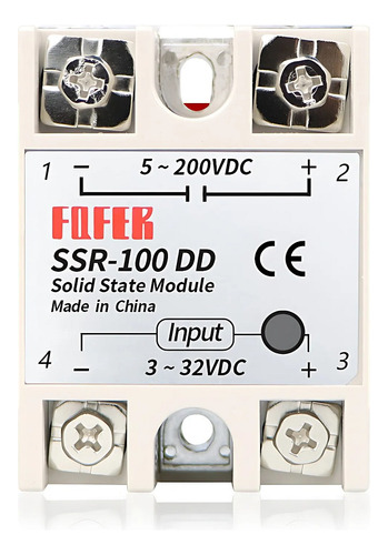 Rele Relevo Estado Solido 100a Ssr-100dd 3-32vdc 5-200vdc