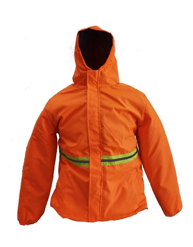 Campera Vial De Trabajo Trucker Naranja Con Reflex Guata 150