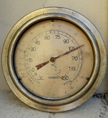Reliquia Relógio P/ Caldeira Pressão E Temperatura Cobre 
