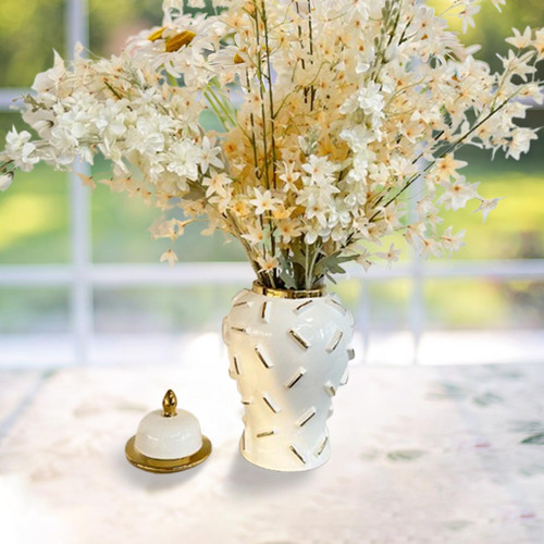 Jarrón De Cerámica Con Flores, Tarro De Para Jengibre, L
