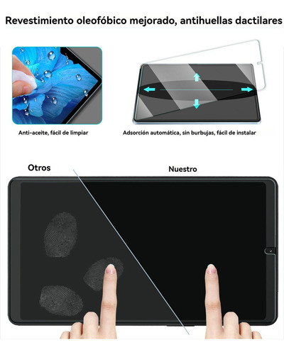 USTIYA 2x Mica Funda para Xiaomi Redmi Pad Se 8.7" Pulgadas Case Cristal Templado Protector Pantalla PC+PU Carcasa Color Negro Cover