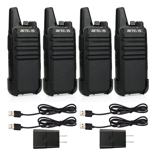 Retevis Radio Bidireccional Rt22 Recargable De Largo Alcance Negro Bandas De Frecuencia