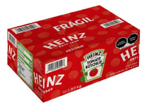 Salsa Catsup Heinz Ketchup Caja 200 Sobres De 9gr C/u