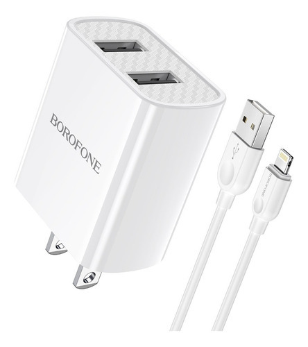 Cargador Dual + Cable USB a Micro/tipoc/lt Color Blanco