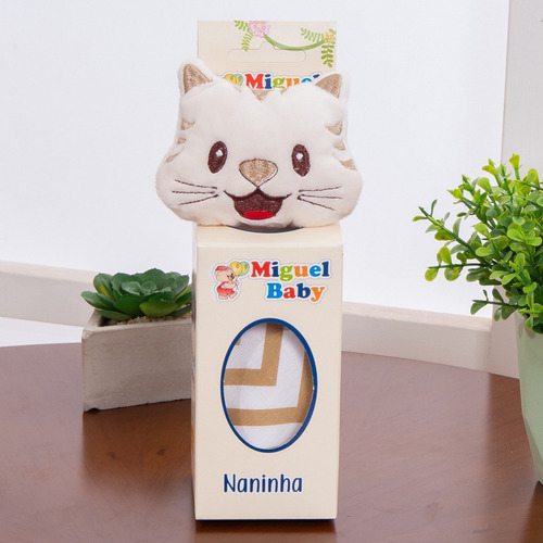 Fraldinha Estampada Macia Para Tranquilo Recém Nascido Cor Gato