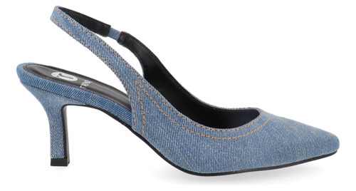 Zapatilla Trender Color Azul Tipo Mezclilla Para Mujer