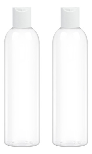 Paquete 2 Botellas Plástico Transparente 250 Ml Tapas Disco