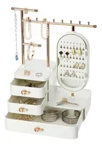 Comprar Organizador De Joyas Aretes Cosméticos Con Espejo Giratorio