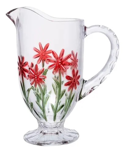 Jarra Red Flower 13l Cristal Ecologico Wolff