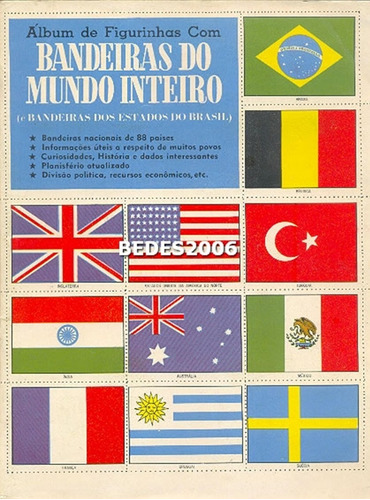 Álbum Figurinhas Bandeiras Do Mundo Inteiro - Ebal -completo