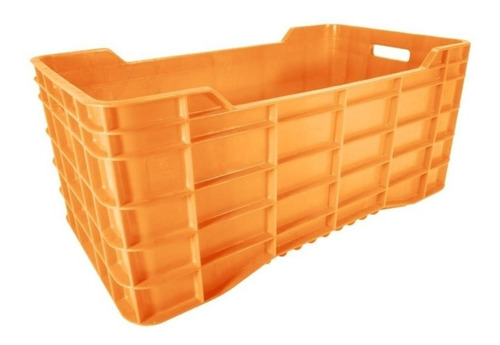 Caja De Plástico Walter Cerrada Naranja 71x39x32 
