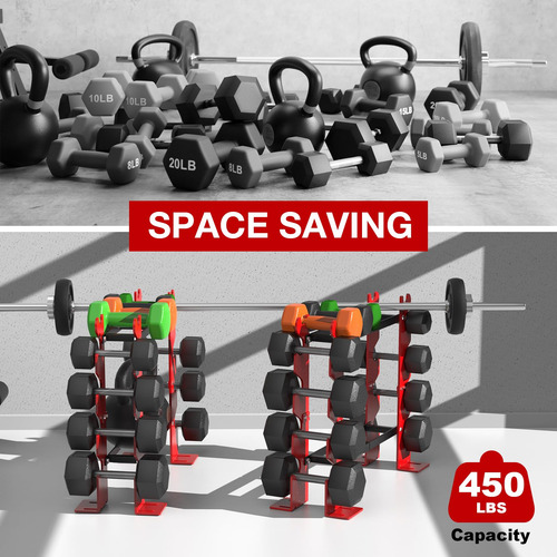 Soporte Para Mancuernas 5 Niveles, Capacidad 204 Kg