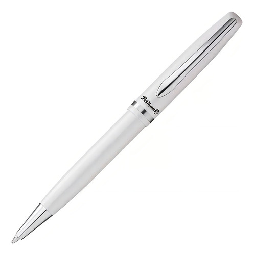 Boligrafo Pelikan Jazz Elegance-blanco Se Graba Tinta Azul Exterior Blanco