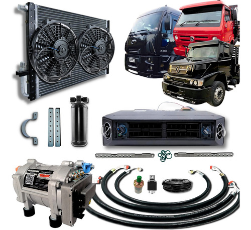 Kit Ar Condicionado Auto Elétrico Condensador Extra Grande